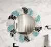 Foreign trade iron art mirror, wall-mounted classical butterfly round mirror, bedroom personalized makeup mirror, wall background wall decorative mirror details Picture